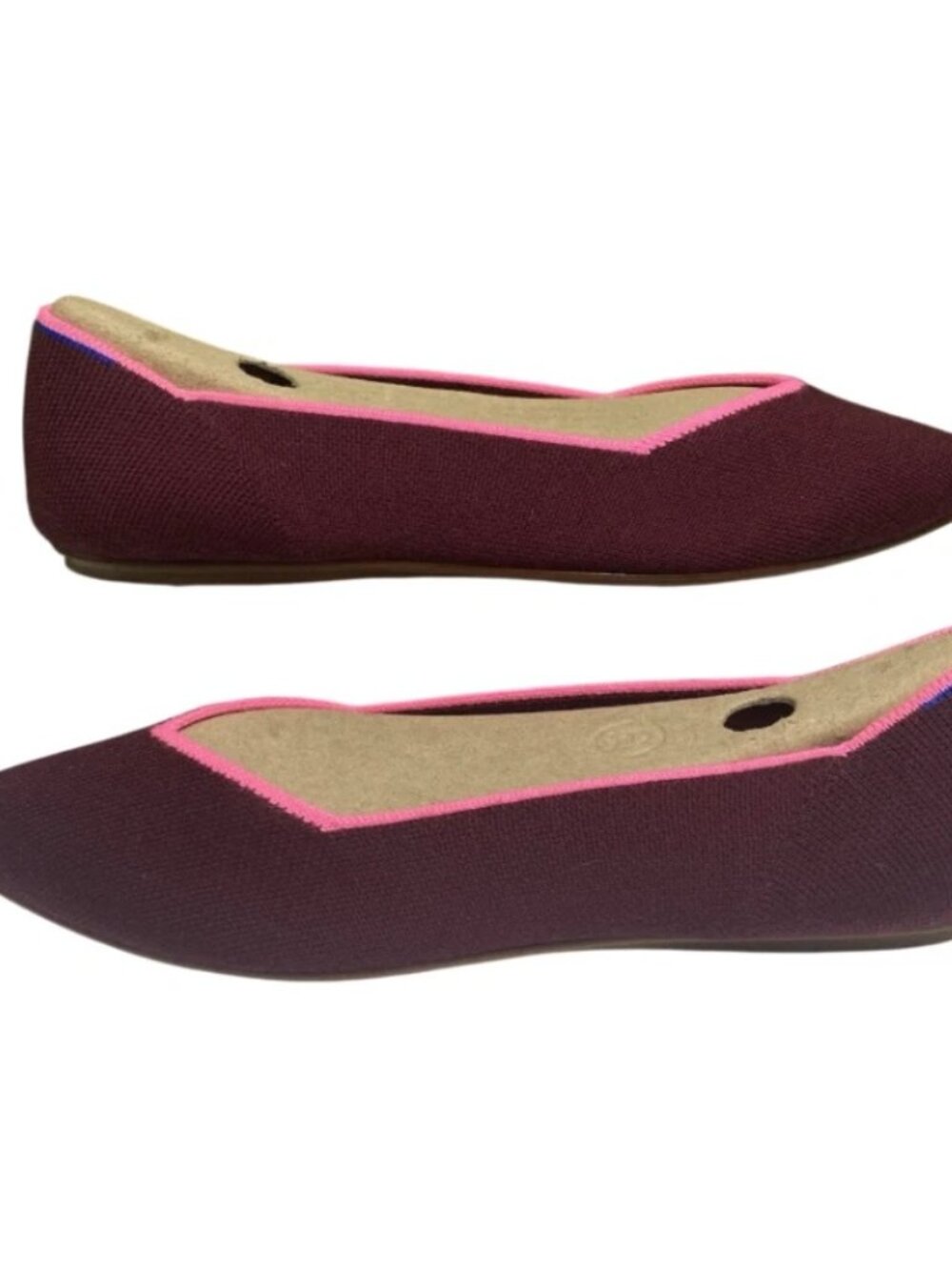 Rothy's The Point Currant Merino Burgundy Flat Knit Slip On Shoe Women Sz 9.5 OG